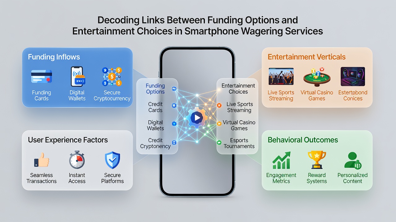 Graph illustrating correlations between payment method adoption and entertainment category engagement in mobile wagering