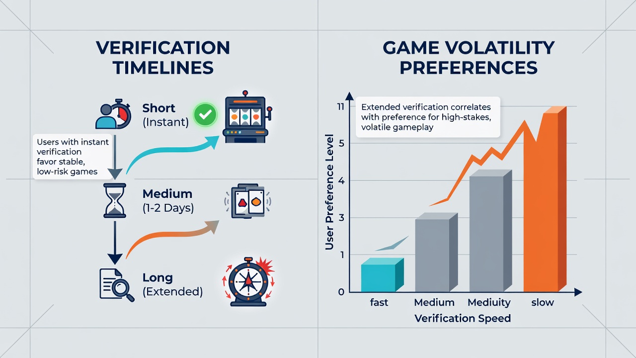 Analytics dashboard showing volatility preferences shifting alongside verification status in gambling apps